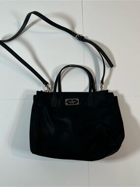 Kate Spade Black Nylon Satchel Crossbody Bag